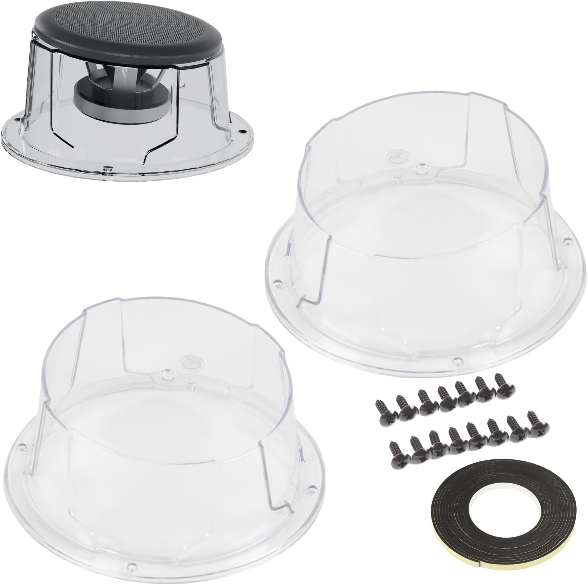 2PCS 4'' to 3.5'' Universal Speaker Tweeter Boxes for UTV ATV RV Boat Trunk Trailer Golf Cart Marine Speaker Enclosures Pods Mount Spacer Rear Deck Kick Panel Box (Transparent, 4 to 3.5inch)
