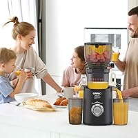 Vista 5 de OMMO Juicer Machines, 300W Cold Press Juicer for Whole Vegetables & Fruits with 6'' Large Feed Chute, Slow Masticating Juicer Easy to Clean, High