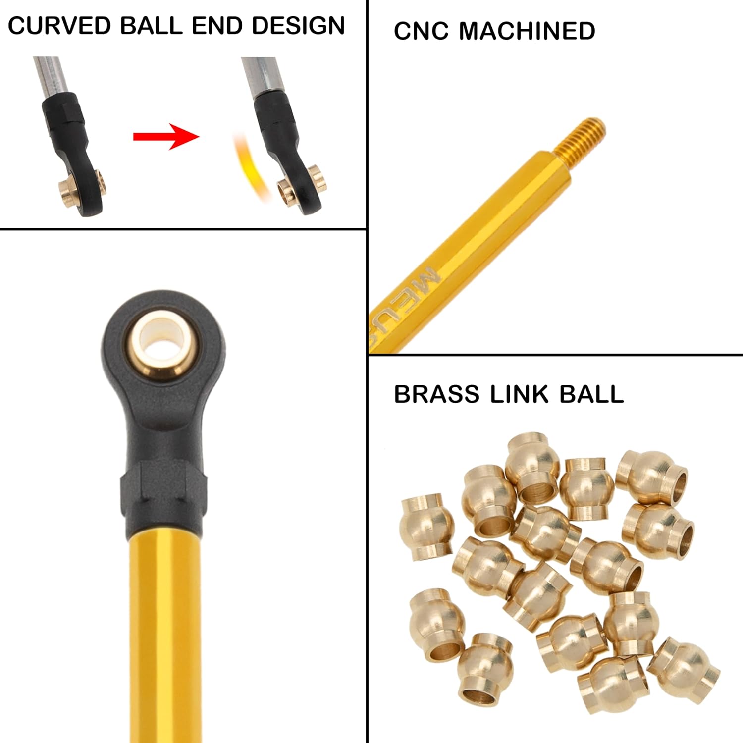 MEUS RACING TRX4M Links Brass High Clearance Links Set for Traxxas 1/18 TRX4M K10 High Trail F150 RC Crawler(K10 High Trail F150)