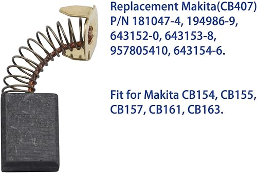 Miniatura 2 de Escobillas de carbón compatibles con Makita Cb154, juego de cepillos de carbono para motor que sustituye a las herramientas eléctricas Makita 194986