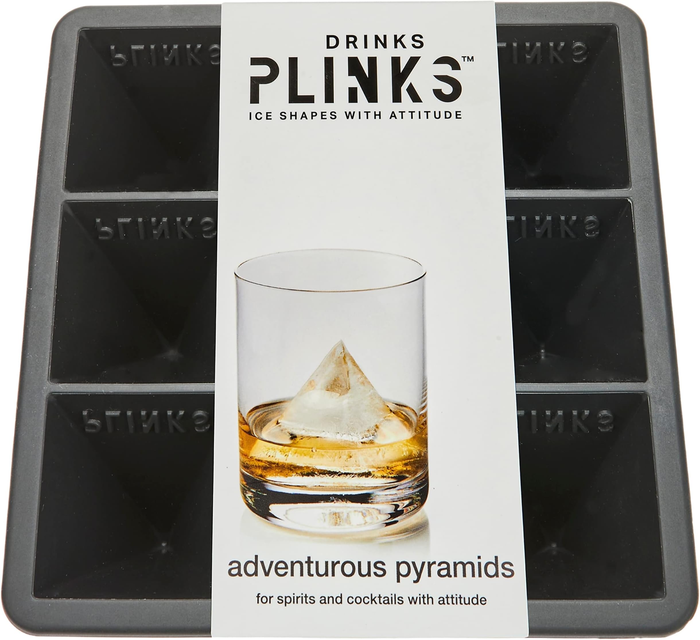 DRINKSPLINKS Pyramid Cube. Ideal as Bourbon, Scotch and Whiskey Ice Cube Molds. Novelty Ice For Cocktails. Fun Pyramid Mold.