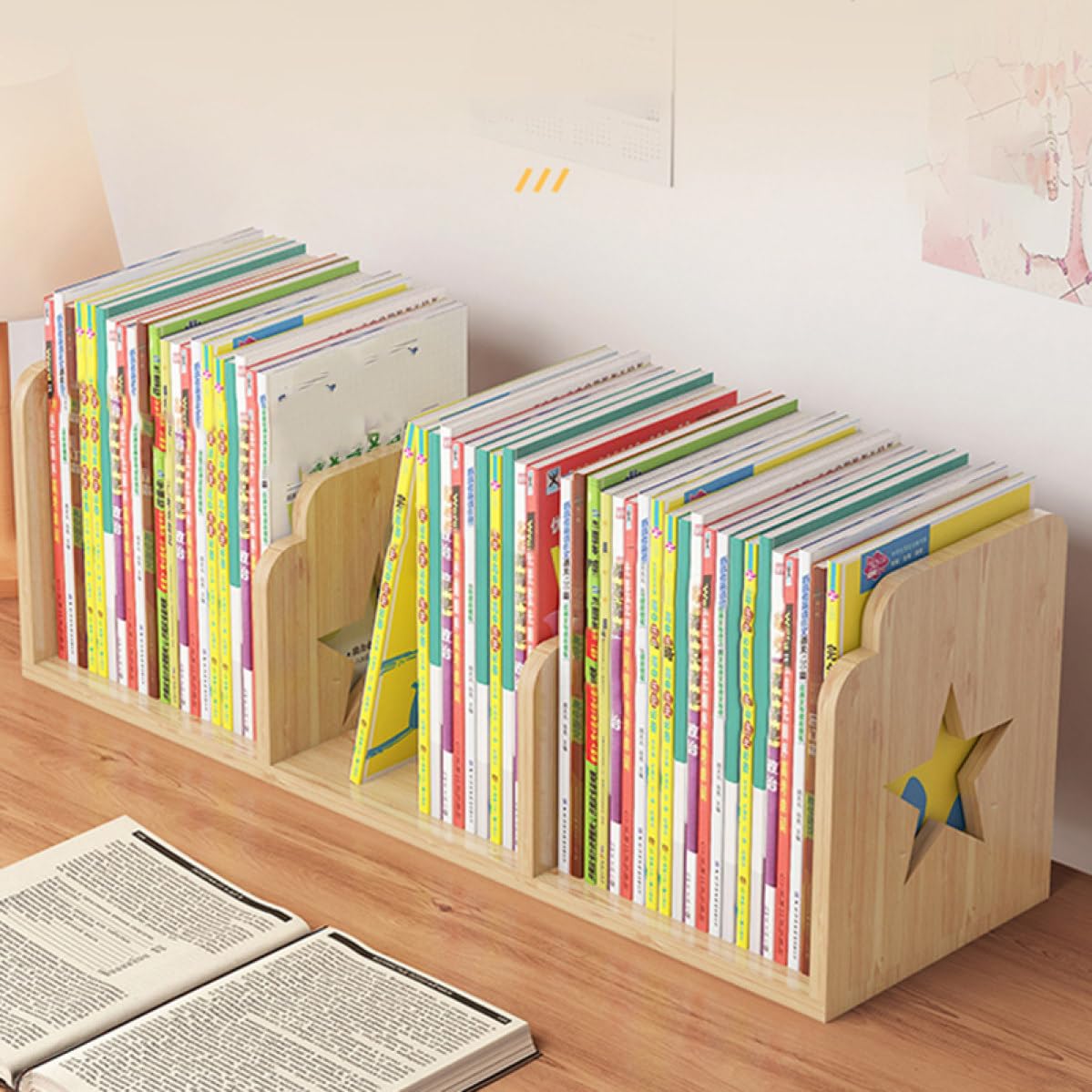 Amazon.co.jp: MJKQ9 本立て ブックスタンド 50.4*20*20 木製