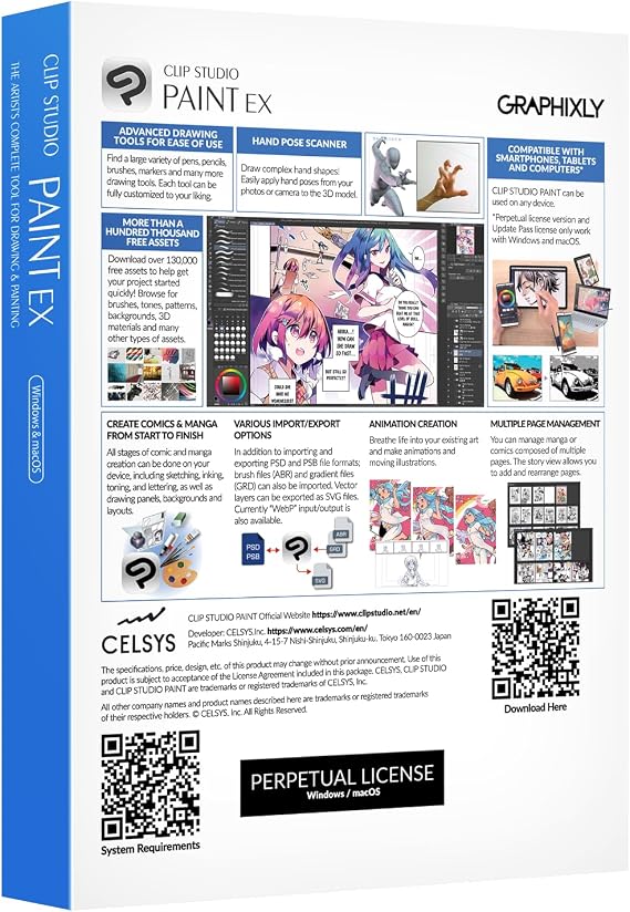 CLIP STUDIO PAINT EX - Version 4 | Perpetual License | for Windows and macOS