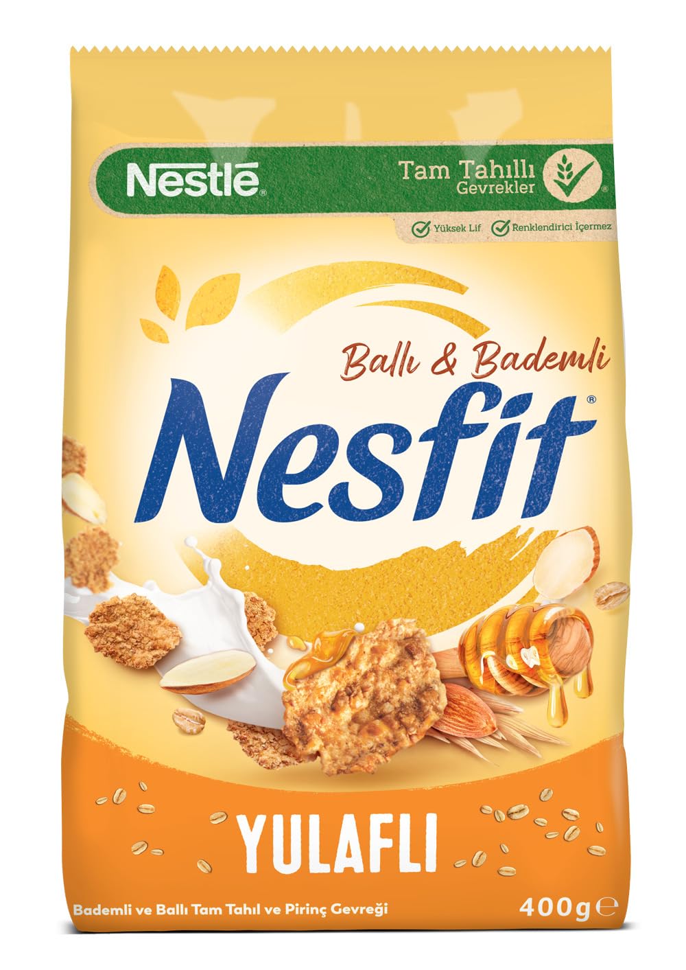 Nestlé Nesfit Ballı ve Bademli Tam Tahıl ve Pirinç Gevreği 400 g
