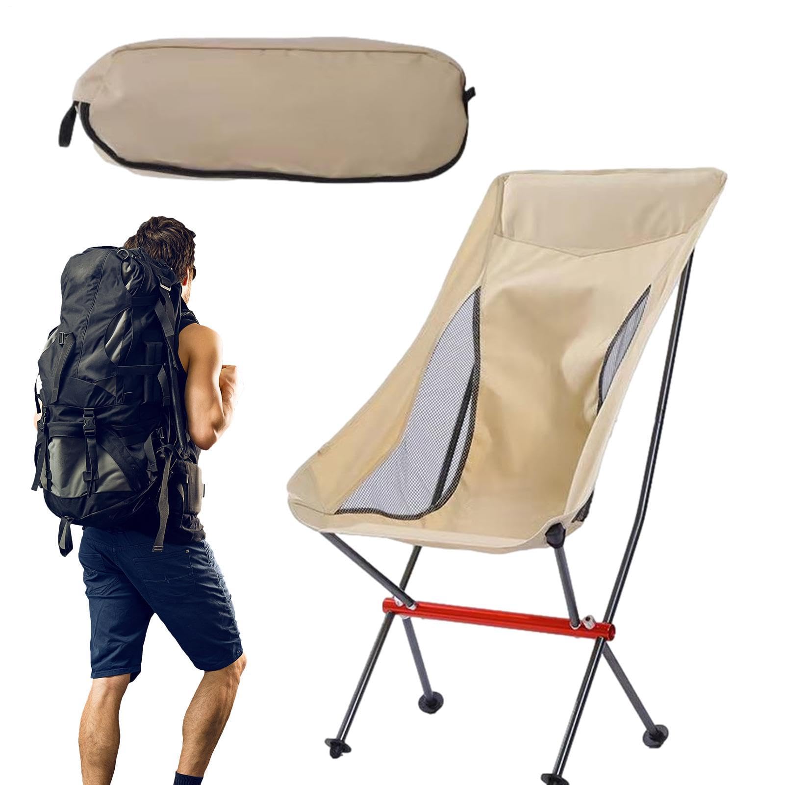 Sedia Pieghevole per Esterno Postura Ergonomica | Seggiolino Compatto da Trekking per Spiaggia Escursionismo Pesca Picnic Giardino