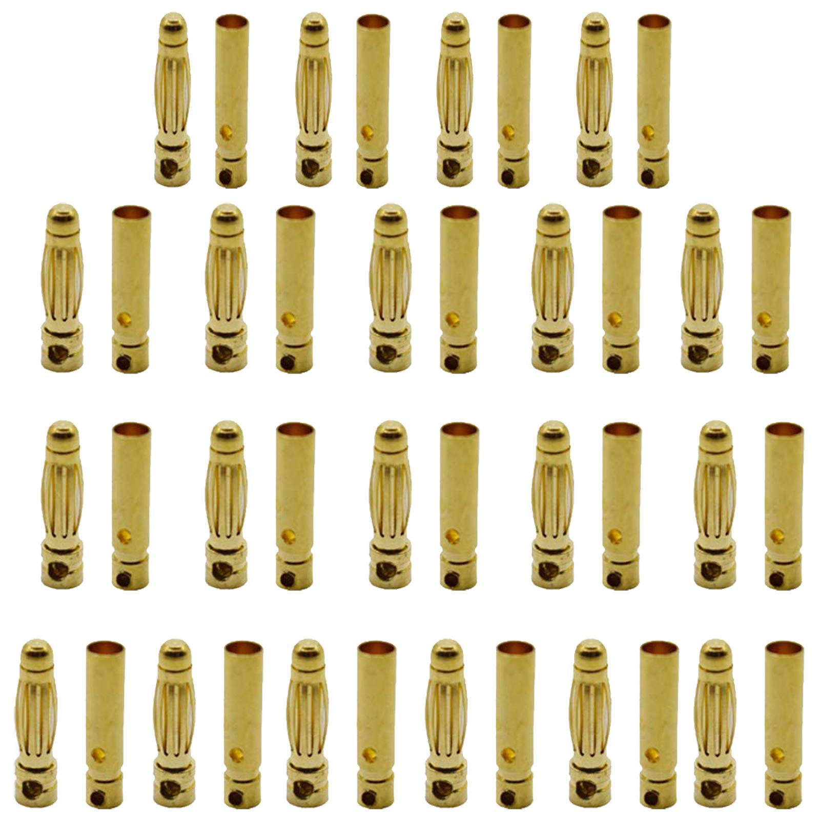 Yiqigou 20 Pairs Gold Plated 3mm 3.0mm Male Female Banana Plug Bullet Connector for ESC Lipo Battery — image 1