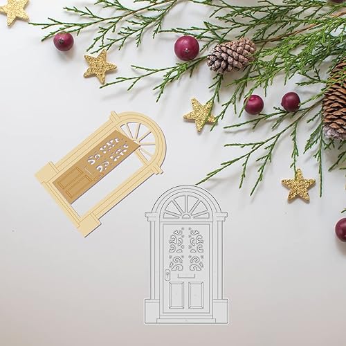 Miniatura 6 de INFUNLY Troqueles de metal para puerta, troqueles de corte de ventana para el hogar, plantillas de grabado en relieve de acero al carbono,