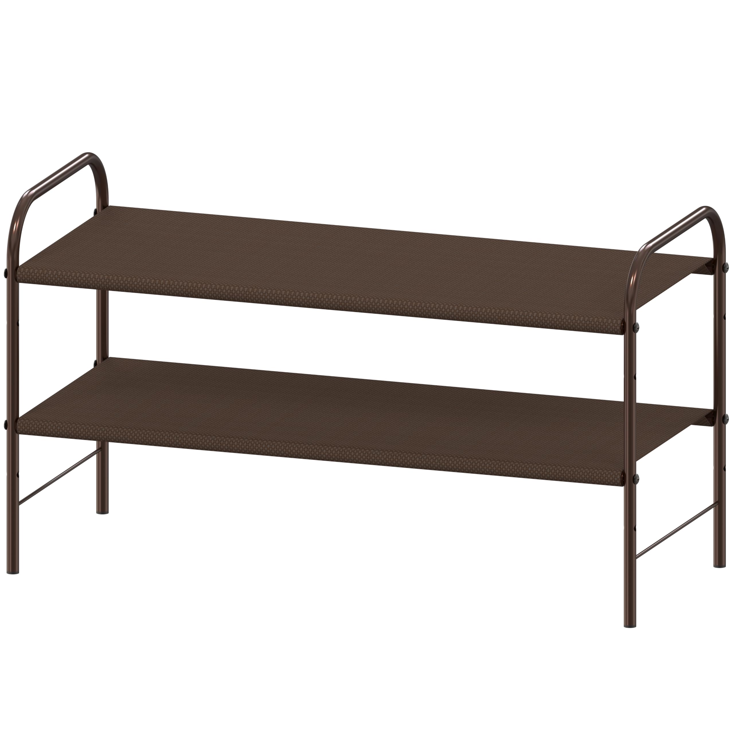 Simple Houseware 2-Tier Shoe Rack Storage Organizer, 12 Pairs, Bronze