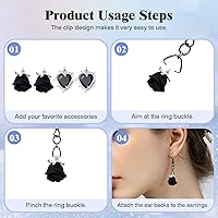 Vista 5 de Ganchos para aretes, 50 unidades/25 pares, alambres de oreja de acero inoxidable, ganchos de pez, piezas de joyería hipoalergénicas para hacer joyas