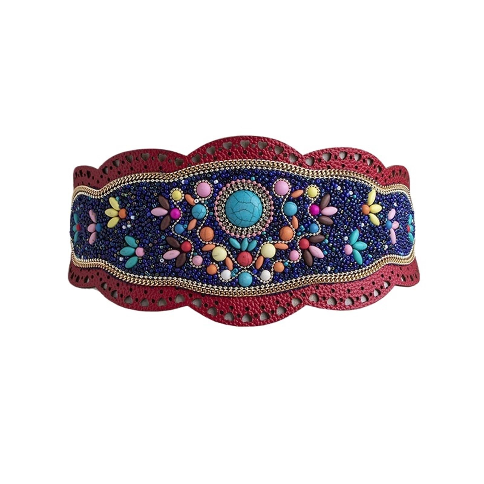 Cubrecintura con patrón trenzado con cinturón elástico étnico bohemio para mujer