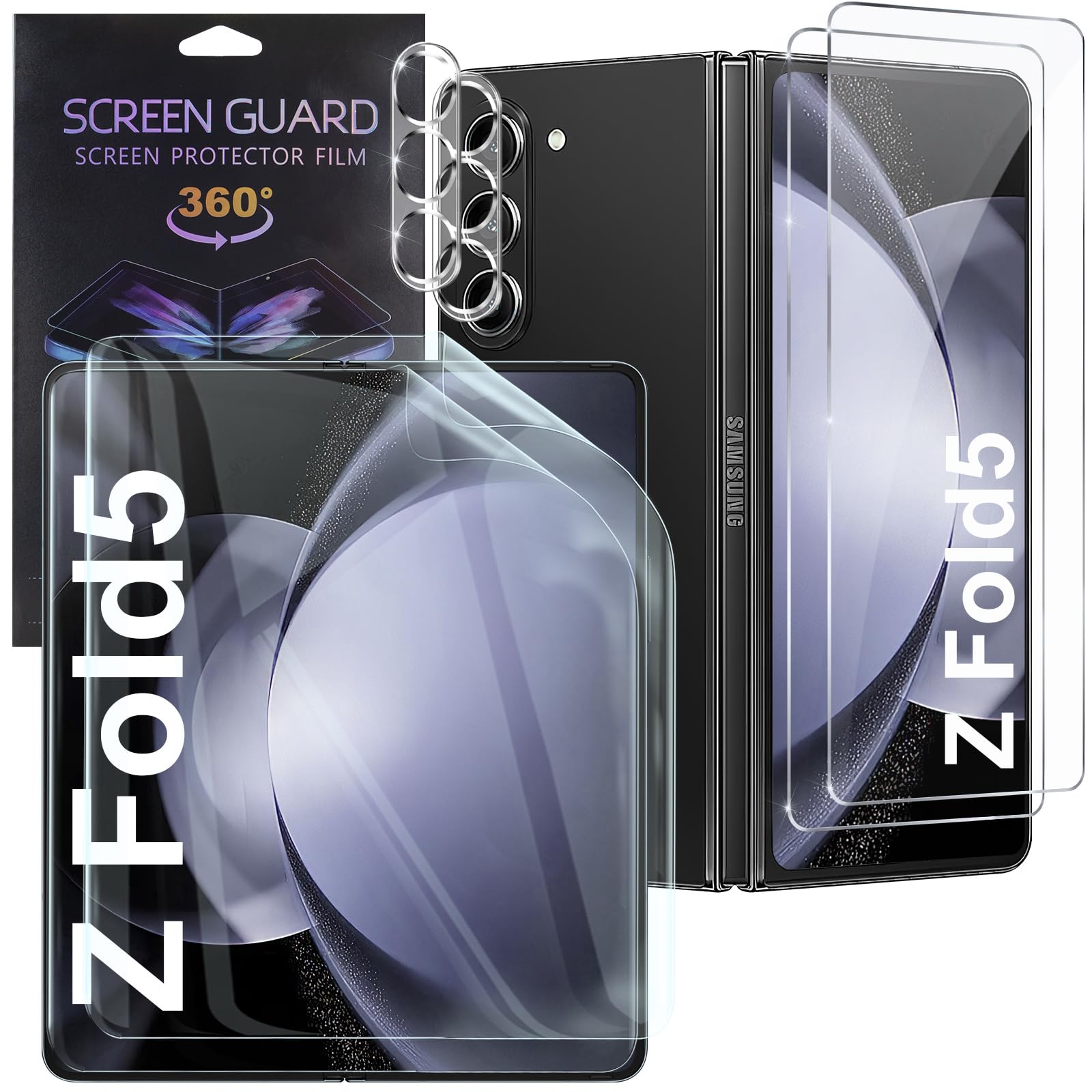 Qoosea Screen Protector for Samsung Galaxy Z Fold 5 5G, Premium Folding 3D Soft Protective Film High Definition Full Coverage for Galaxy Z Fold 5 (2023)