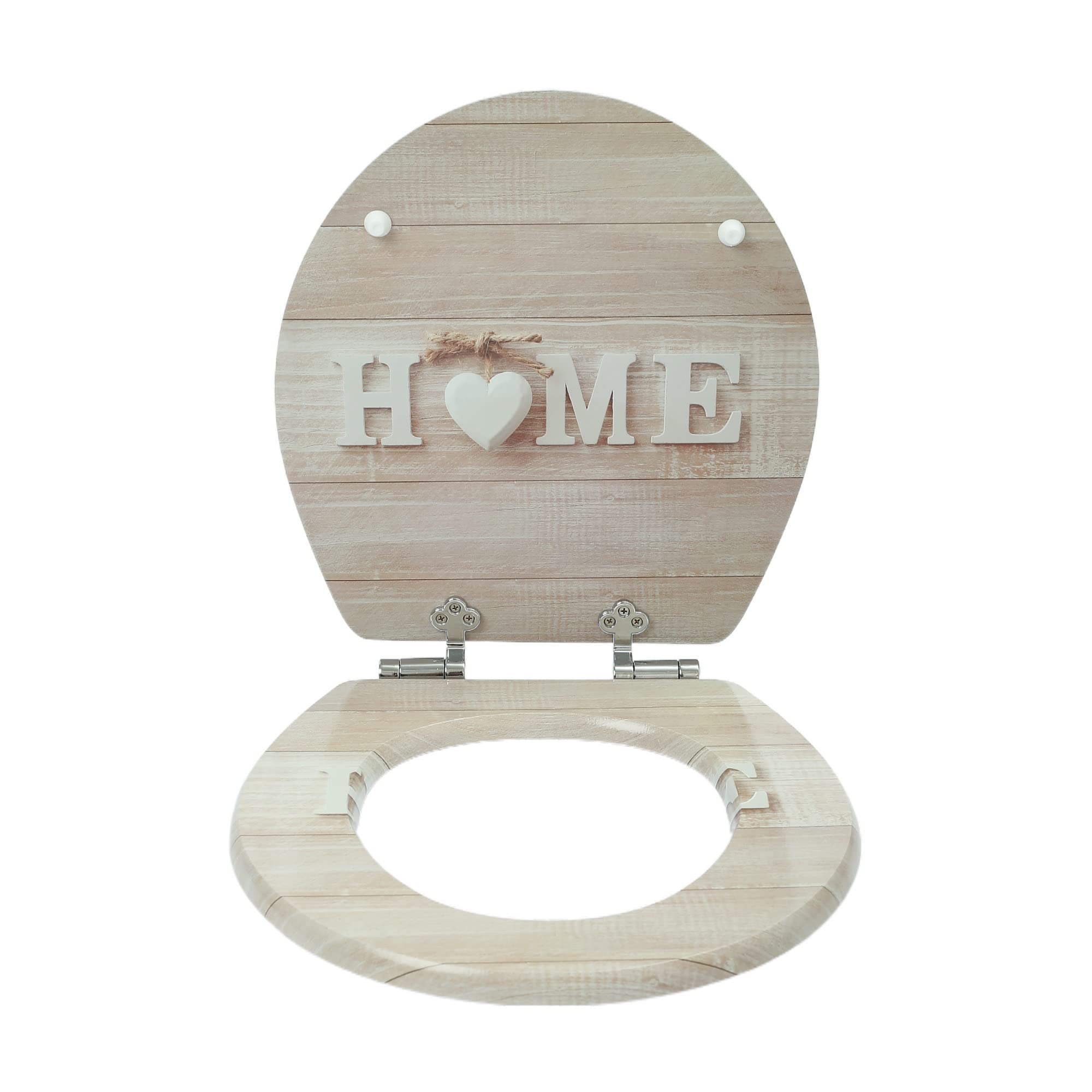 18" MDF Toilet Seat Universal Adjustable Fit Most Toilets Oval Seat┃Bathroom Standard Wooden MDF Toilet Seat | WC SEAT +Fittings (Home Wooden Design) — image 1