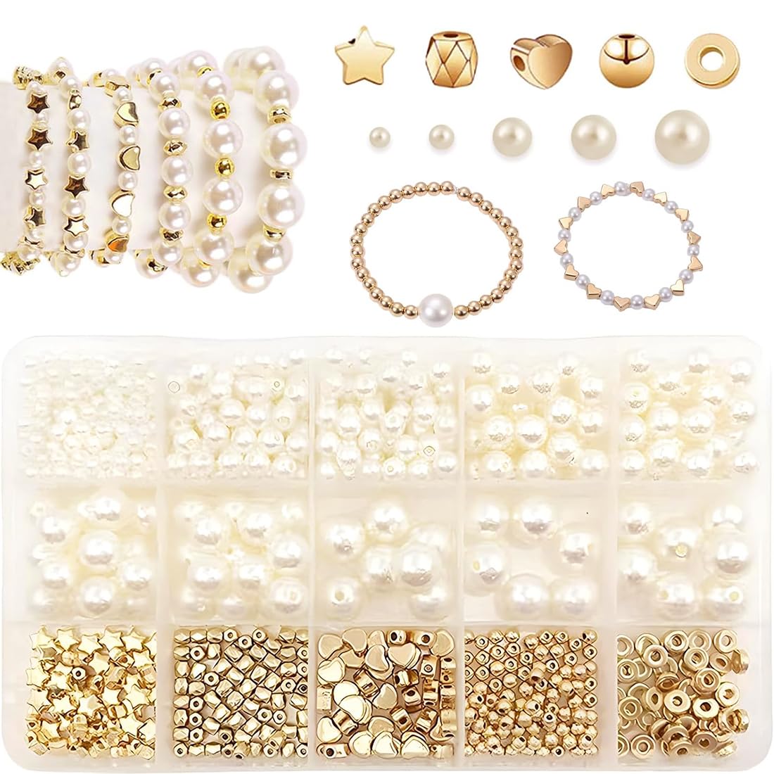 720 Perles Bracelets Lot De 720 Perles Pour Bijoux - Kit Création Bracelets DIY Adultes Kit Perles Bracelet DIY