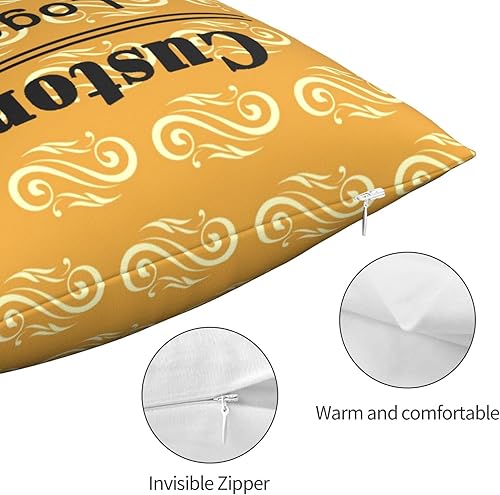 Miniatura 3 de Funda de almohada personalizada, funda de almohada cuadrada estándar con imagen, texto, fotos, regalos para cumpleaños y aniversarios (poliéster, 16