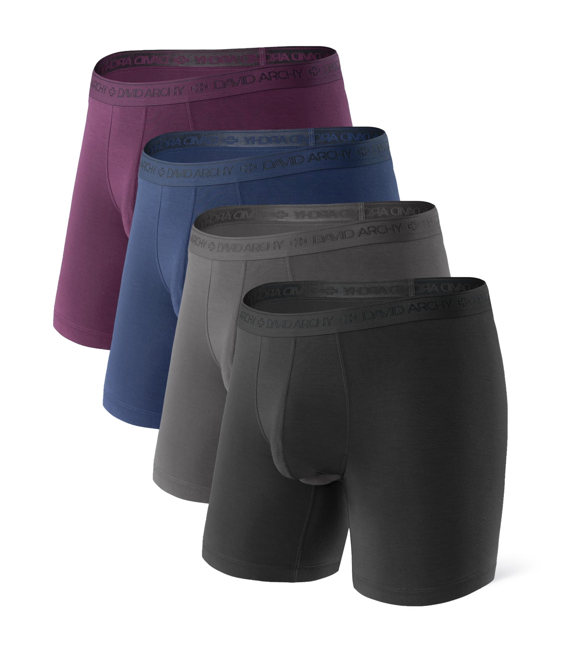 DA Men's 4 Pack Bamboo Fibre Light Weight Trunks