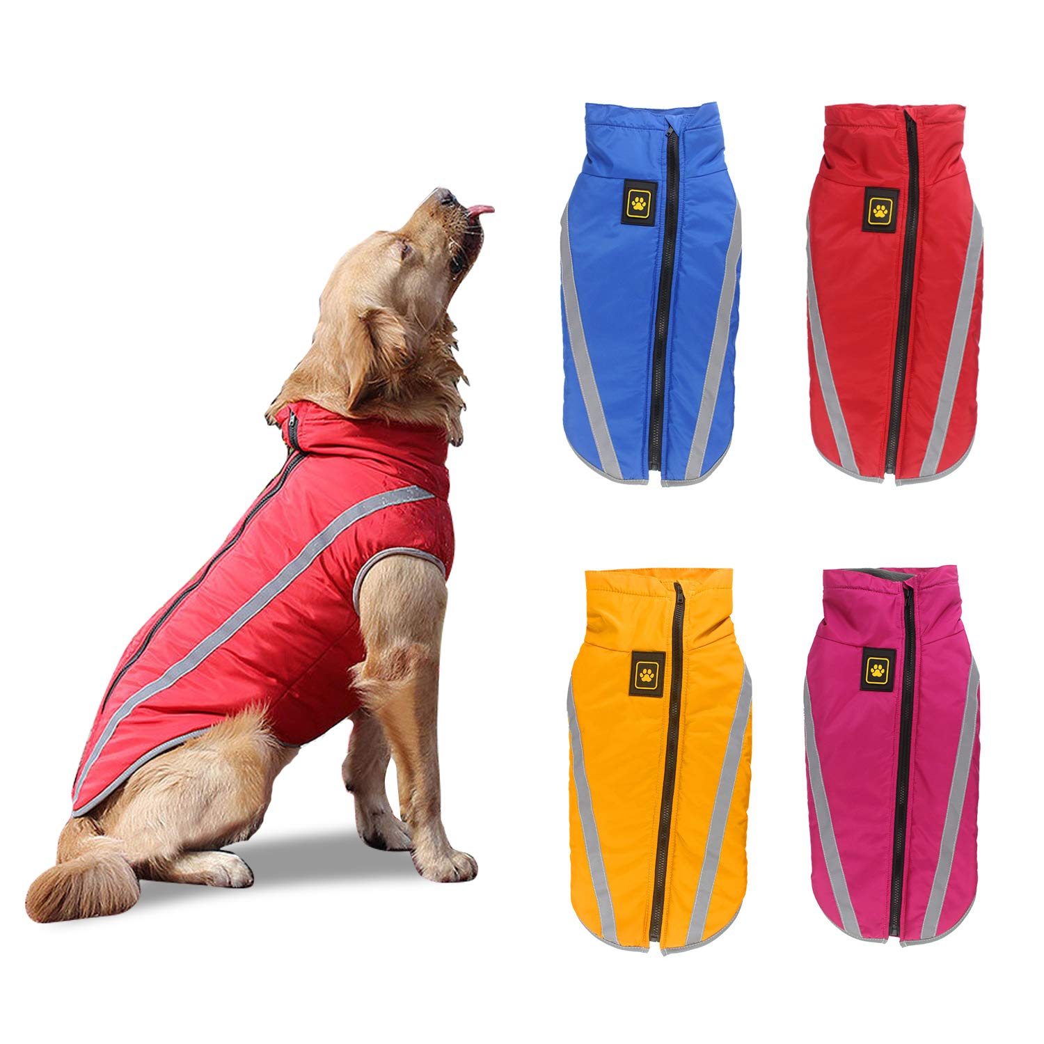PETCUTE Abrigo para Perros Impermeable Chaleco cálido para Perro Chaqueta para Perros medianos Grandes para Perros