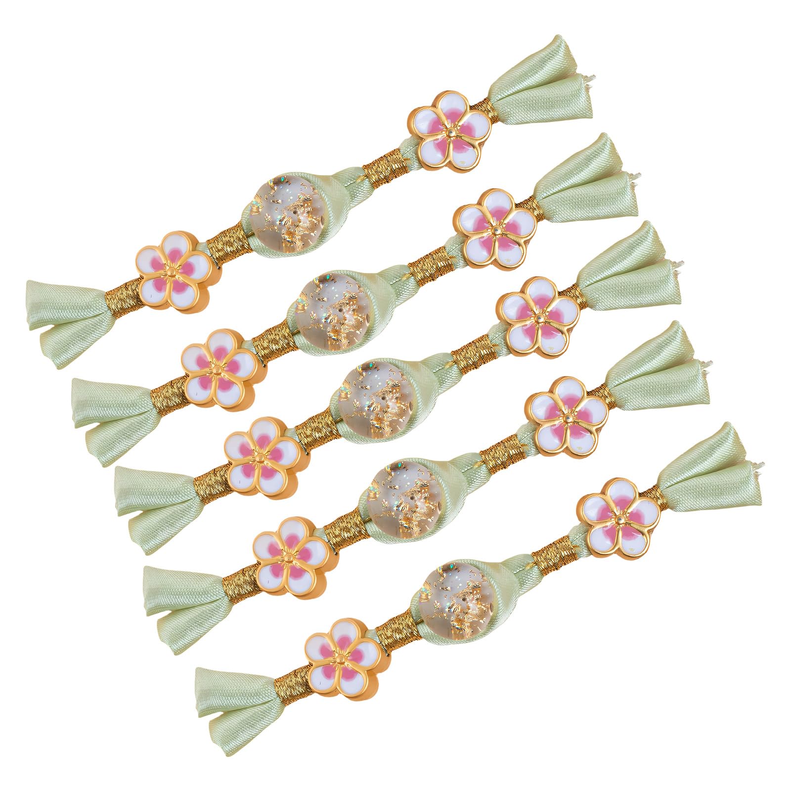 Alloneslife Mint Green 5Pcs Traditional Chinese Knot Button Closure Decorative Sewing Button Fasteners For Wedding Dress Costume Decoration Old Dressmaking Components