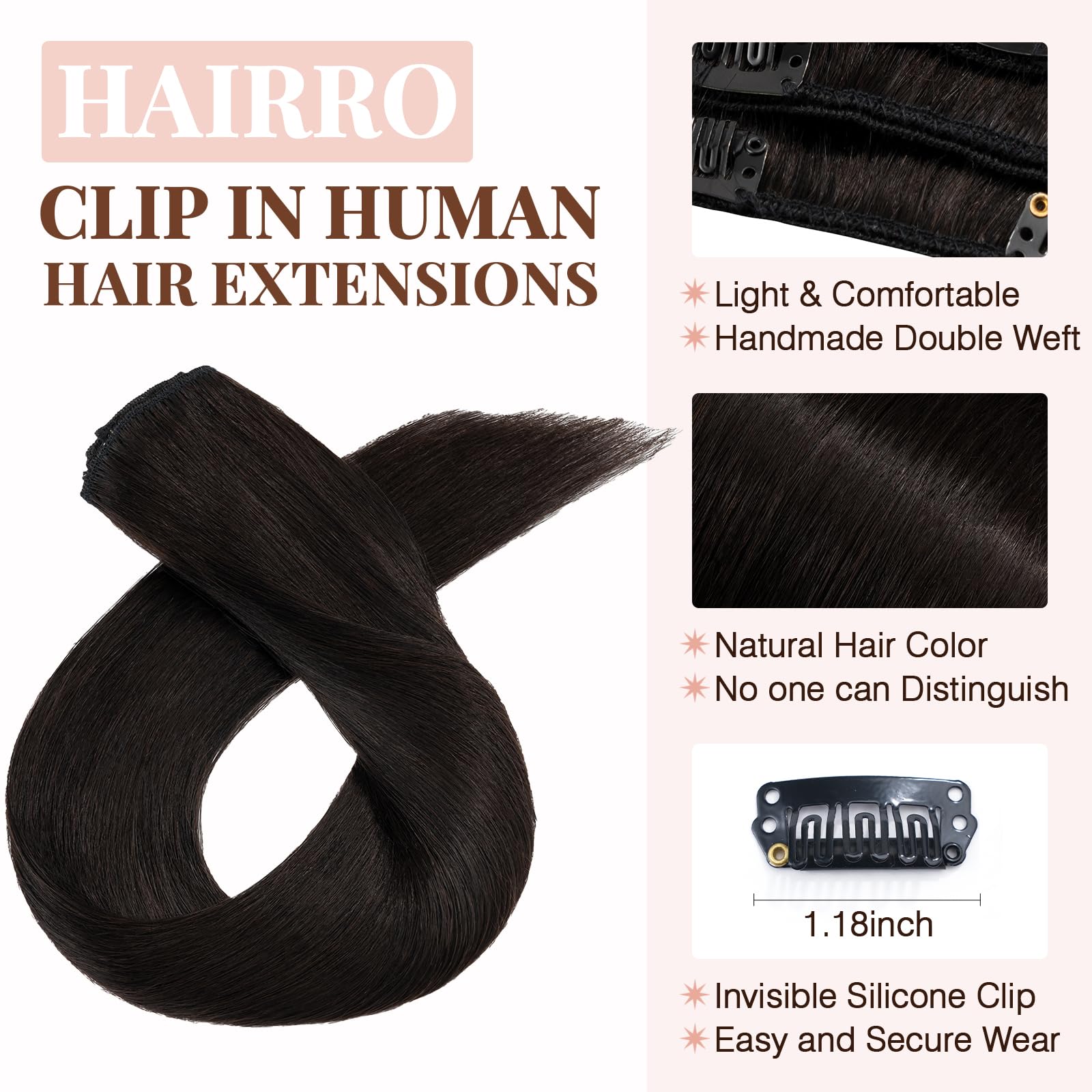 18 Inch Clip In Human Hair Extensions 8 Piece Set 70g Straight 8A Blonde Mixed Bleach Blonde Clip in Remy Human Hair  main image 3
