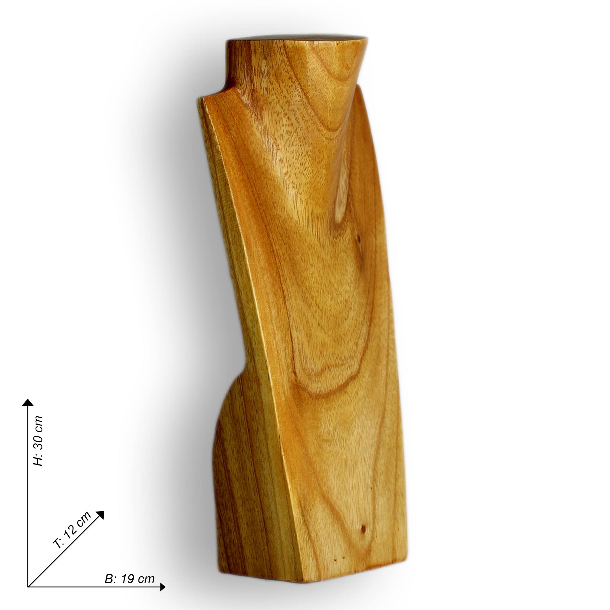 ART-CRAFT Schmuckständer Kettendisplay Schmuckbüste aus Holz Natur 2er Set 30 und 40cm