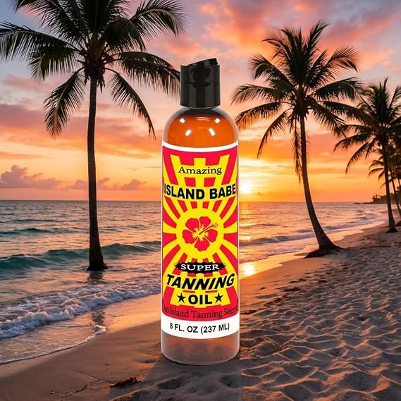 Island Babe Tanning Oil Original 8 oz | Fast-Absorbing Moisturizing Sun Oil | Natural Oil Blend | Made in Texas