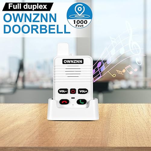 Miniatura 4 de Timbre inalámbrico, receptor interior adicional para ampliar el sistema de timbre OWNZNN Doorbell, intercomunicador de conversación manos libres