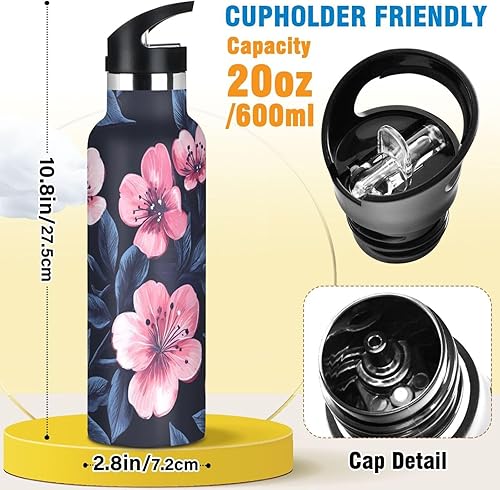 Miniatura 2 de Botella de agua deportiva con asa que mantiene el calor y el frío, ligera para ciclismo, correr, deportes, viajes, gimnasio