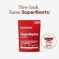Vista 2 de Humann SuperBeets Gomitas para el Corazón, Apoyo al Óxido Nítrico y Presión Arterial, Suplemento Energético de Extracto de Semilla de Uva y Polvo