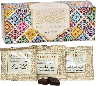 Oud Bakhoor Variety Box دخني عود بخور by Dukhni | Assorted Box | 30 pieces Bakhoor | Gift Set & Refill Kit | Arabic Bakhoor Incense | Perfect For Ramadan Prayer and Gifting | Luxurious, Long Lasting