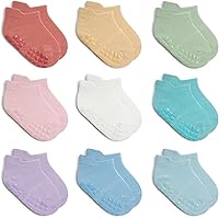 Vista 11 de Calcetines tobilleros antideslizantes para bebés con agarraderas para caminar de 0 meses a 7 años