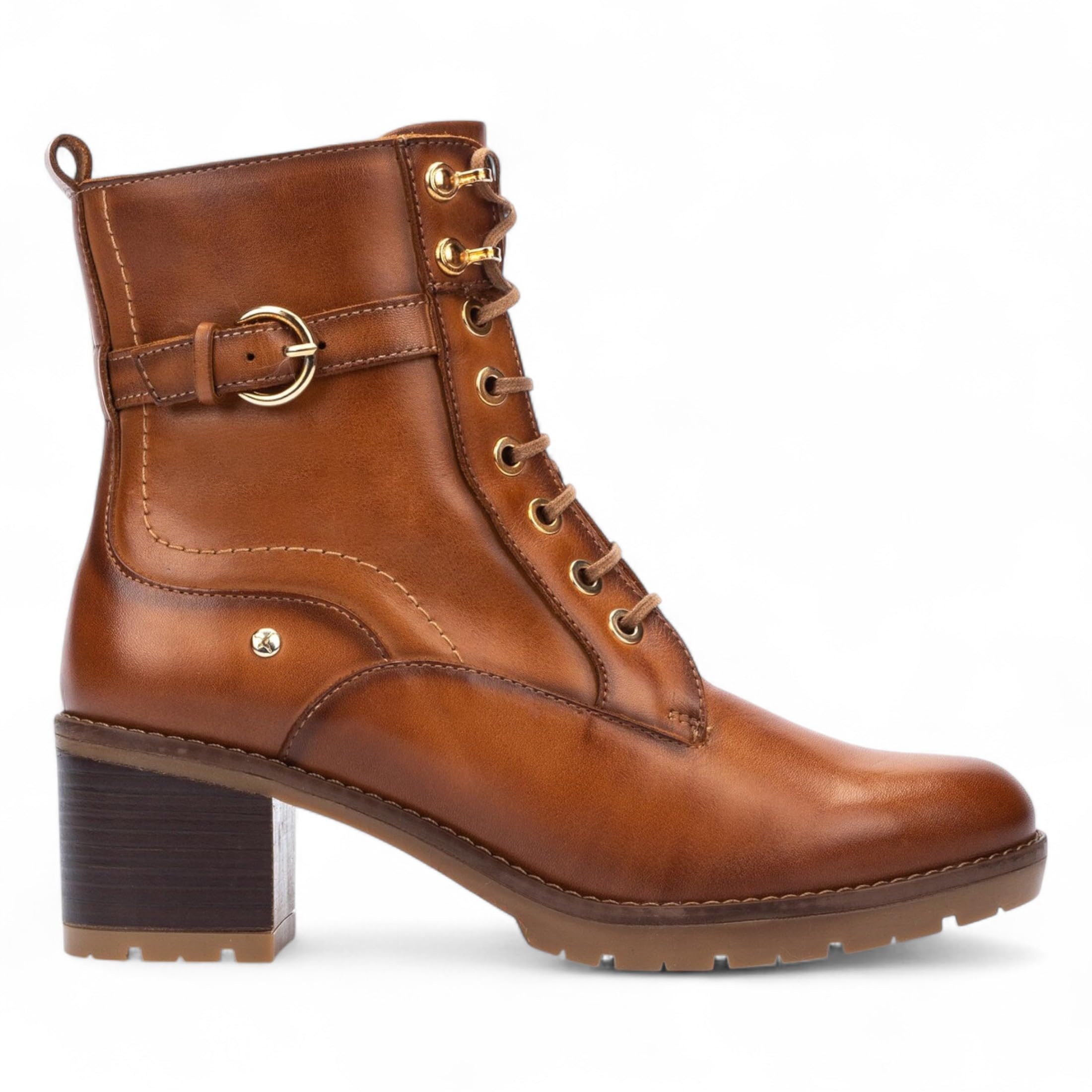 Infinity Womens Leather Mid-Heel Combat Ankle Biker Boots - Llanes