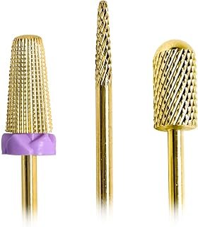 3Pcs Nail Drill Bits Set, 5 in 1 Drill Bits for Nails 3/32 Inches, Cylindrical barrels and Cone Shape Carbide Nail Drill Bits for Acrylic or Gel Remover