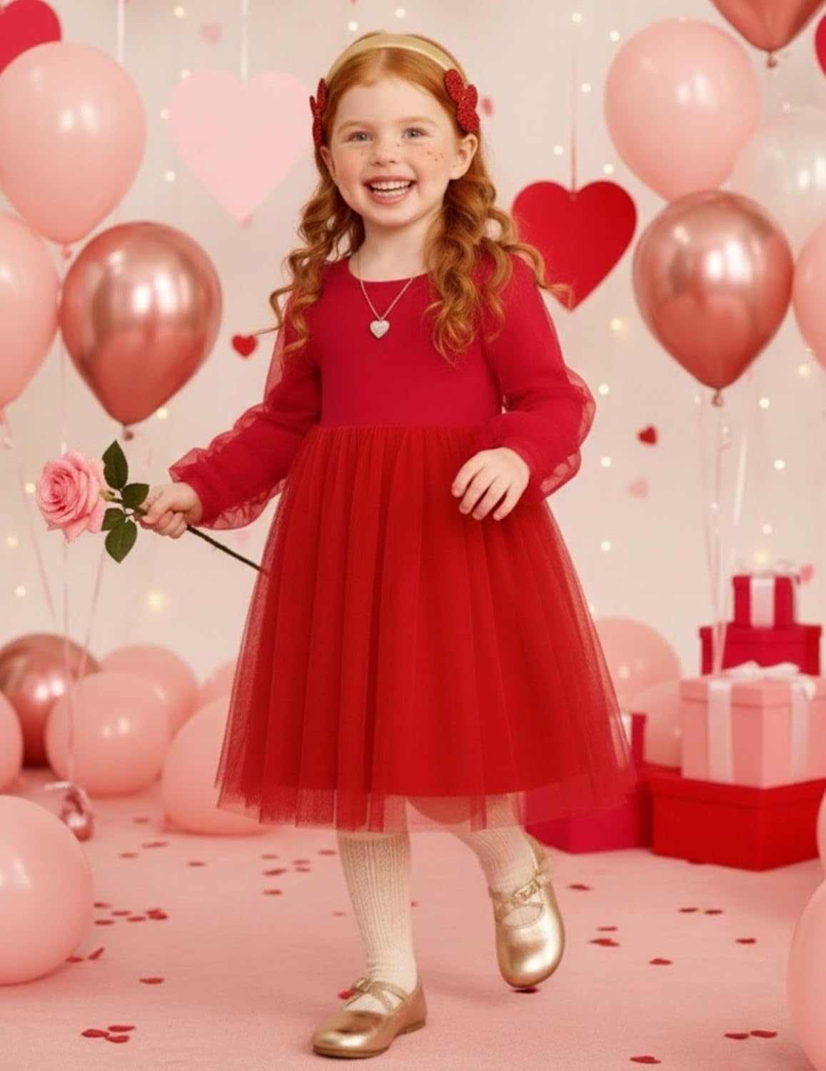 Arshiner Toddler Girls V Back Tutu Dress Tulle Puff Long Sleeve Wedding Birthday Party Fall Toddlers Dresses - Image 3