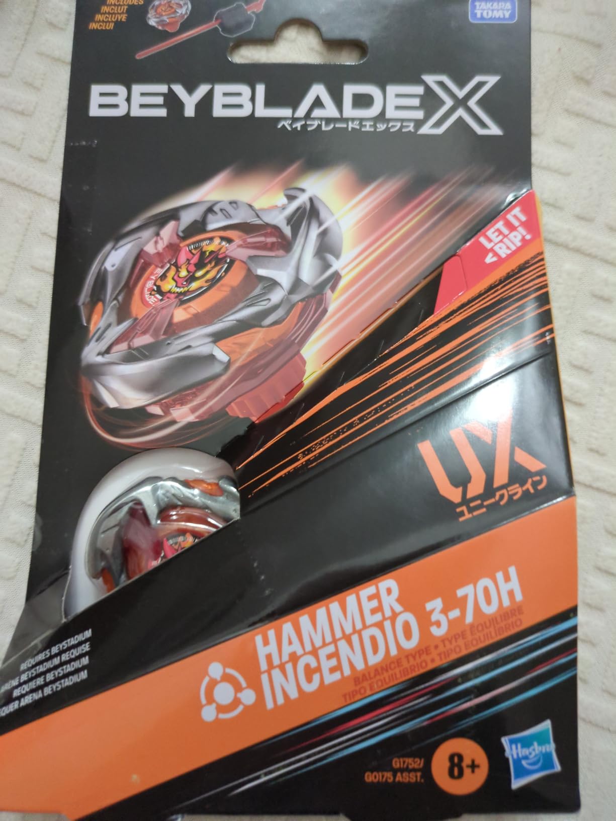 Beyblade X – Starter Pack Hammer Incendio 3-70H UX Avec Toupie Et Lanceur – Pour Enfants Dès 8 Ans