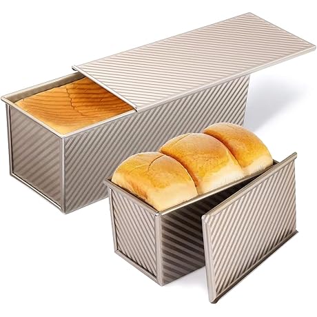 Pullman Loaf Pan with Lid, 9x4 inch (1 lb Dough Capacity), Non-Stick...