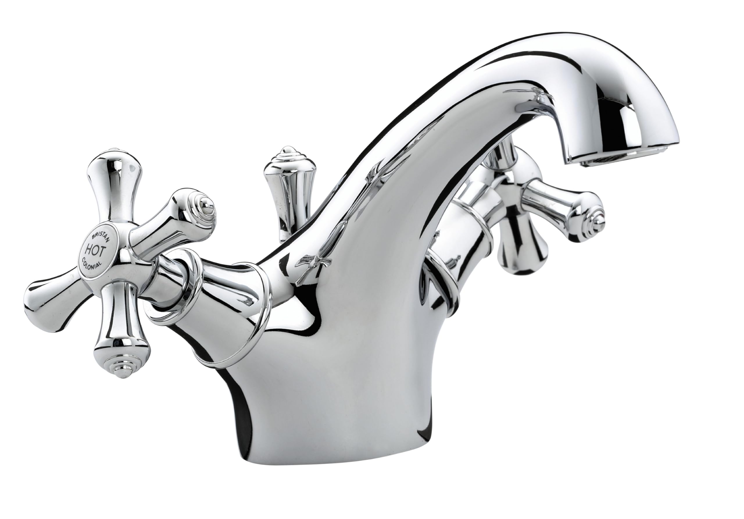 Bristan Colonial Mono Basin Mixer With Pop Up Waste Chrome K Bas C Gold 180Mm