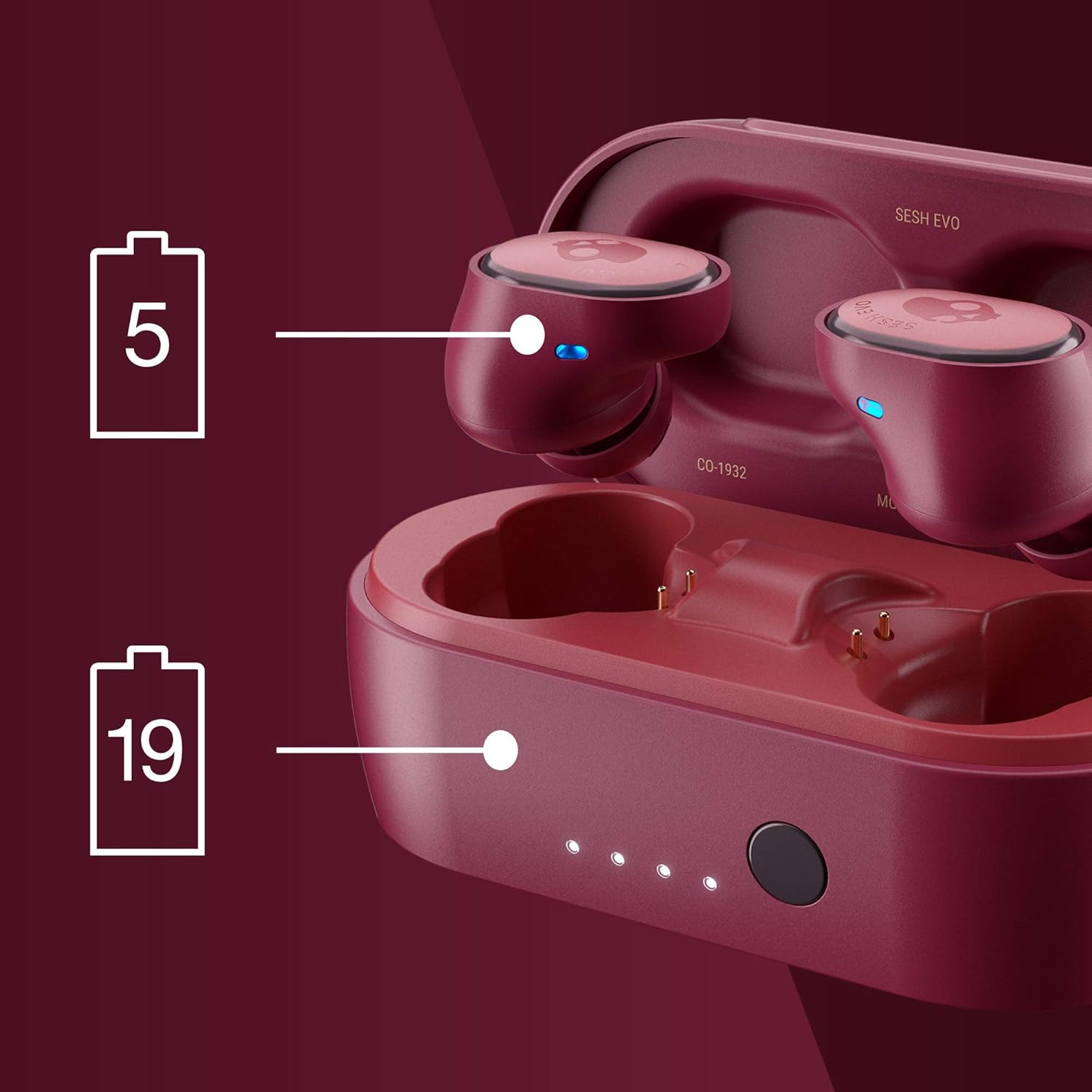 🛒 Flash Sale Skullcandy Sesh Evo True Wireless In-Ear Earbud - Deep Red