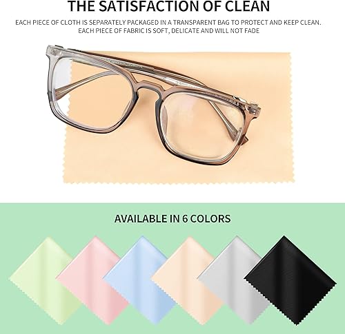 Miniatura 7 de Paquete de 18 paños de limpieza de microfibra (7 x 6 pulgadas), paño de limpieza multicolor para lentes, lentes de cámara, teléfonos celulares,
