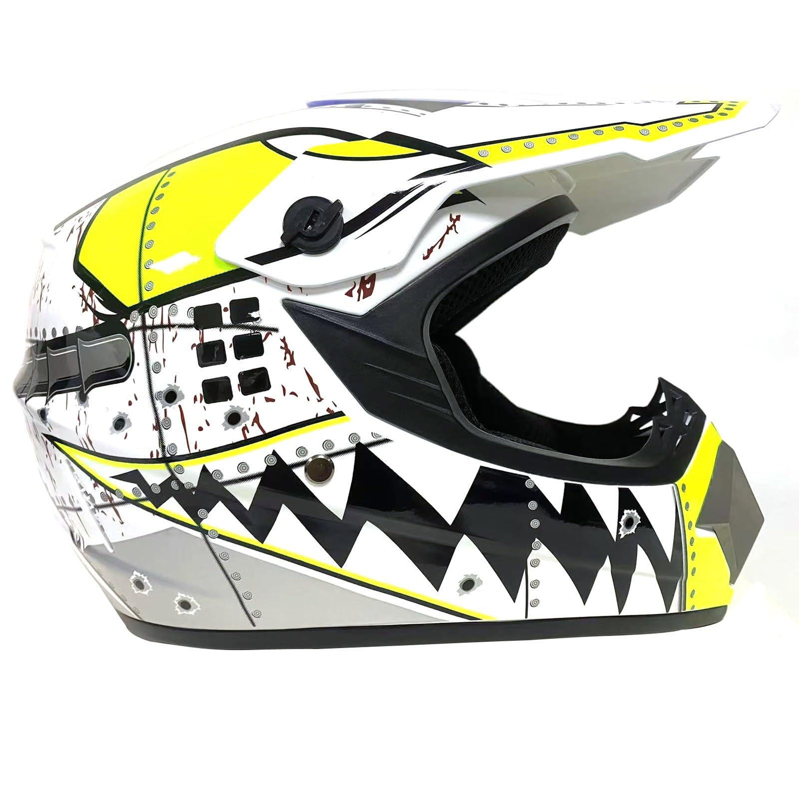 Casco de moto infantil, cruz para niño, con guantes, máscaras, gafas, para BMX MTB Quad Enduro ATV Scooter, ECE Standard(M(54 ~ 55 cm))