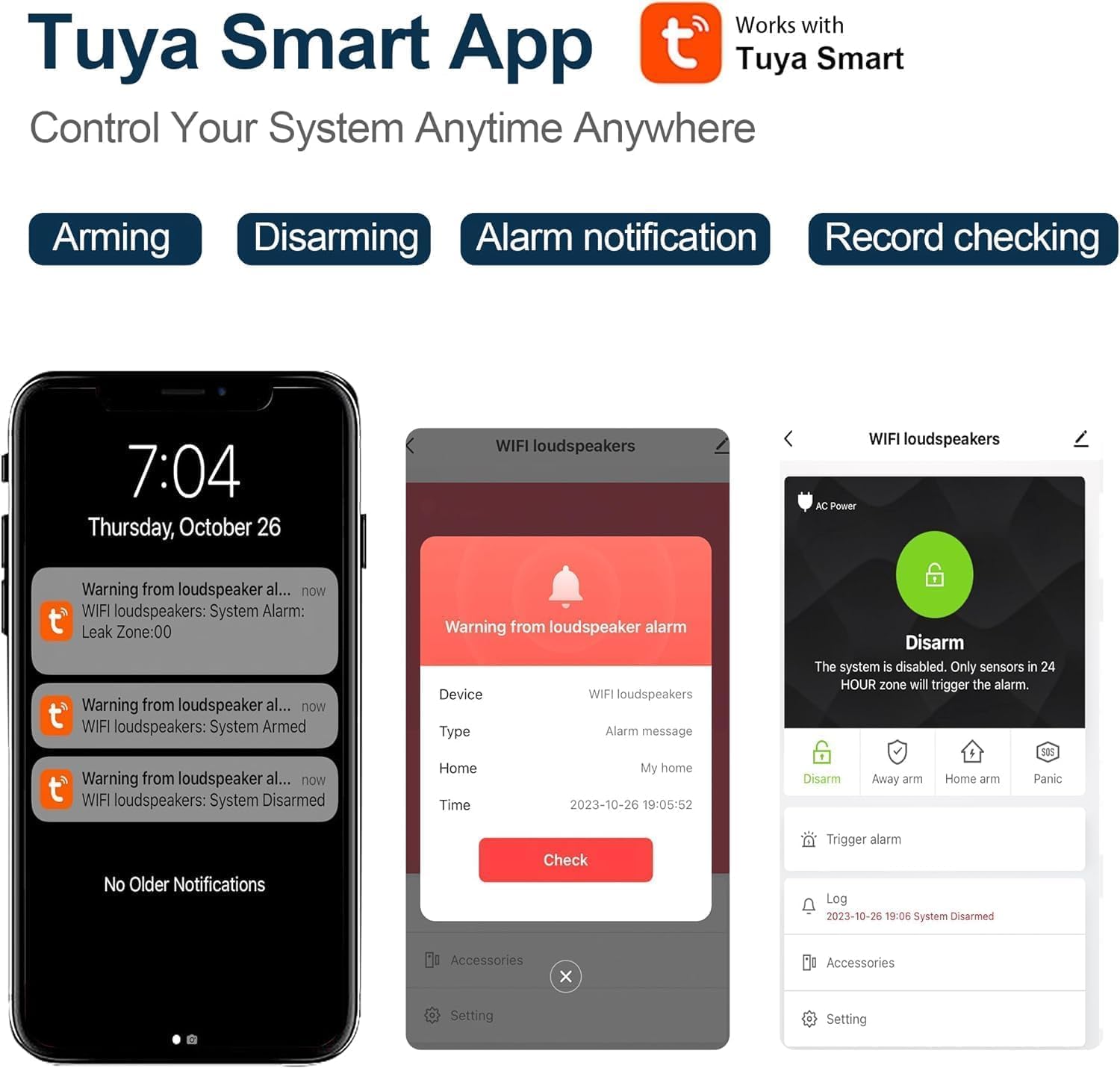 WiFi Alarm System for Home Security, 120dB Wireless Alarm Security System with Free Notification APP Control and Motion Sensor Siren, Remote Control for Shed Garage 9 718rt4jmXNL. AC SL1500