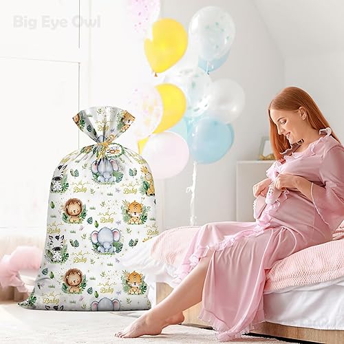 Miniatura 5 de Bolsas grandes para baby shower, safari, animales de la selva, bolsas de regalo, bolsa de regalo de plástico, envoltura de regalo, baby shower,