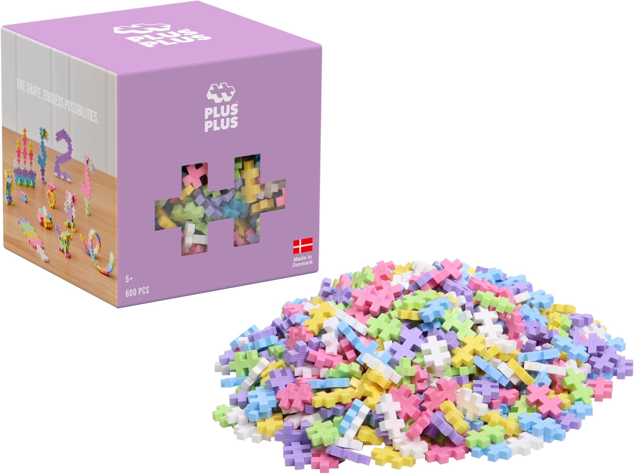 Building Blocks - 600 pc Kids Construction Toys, Creative Learning Resources and STEM Play for Home and Travel - Age 5 Plus - Pastel 600 Pieces