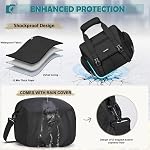 RAINSMORE Camera Bag Professional Camera Case Small Sling Bag DSLR/SLR/Mirrorless Shoulder Crossbody Bag with Waterproof Rain Cover Black