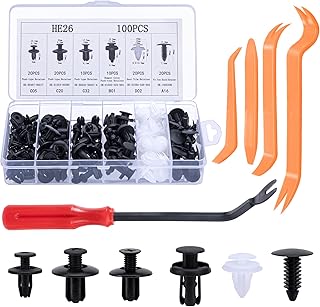 Ensemble de clips de fixation pour voiture - 6 types différents de pinces de garniture de porte et de clips en plastique pour pare-chocs universels