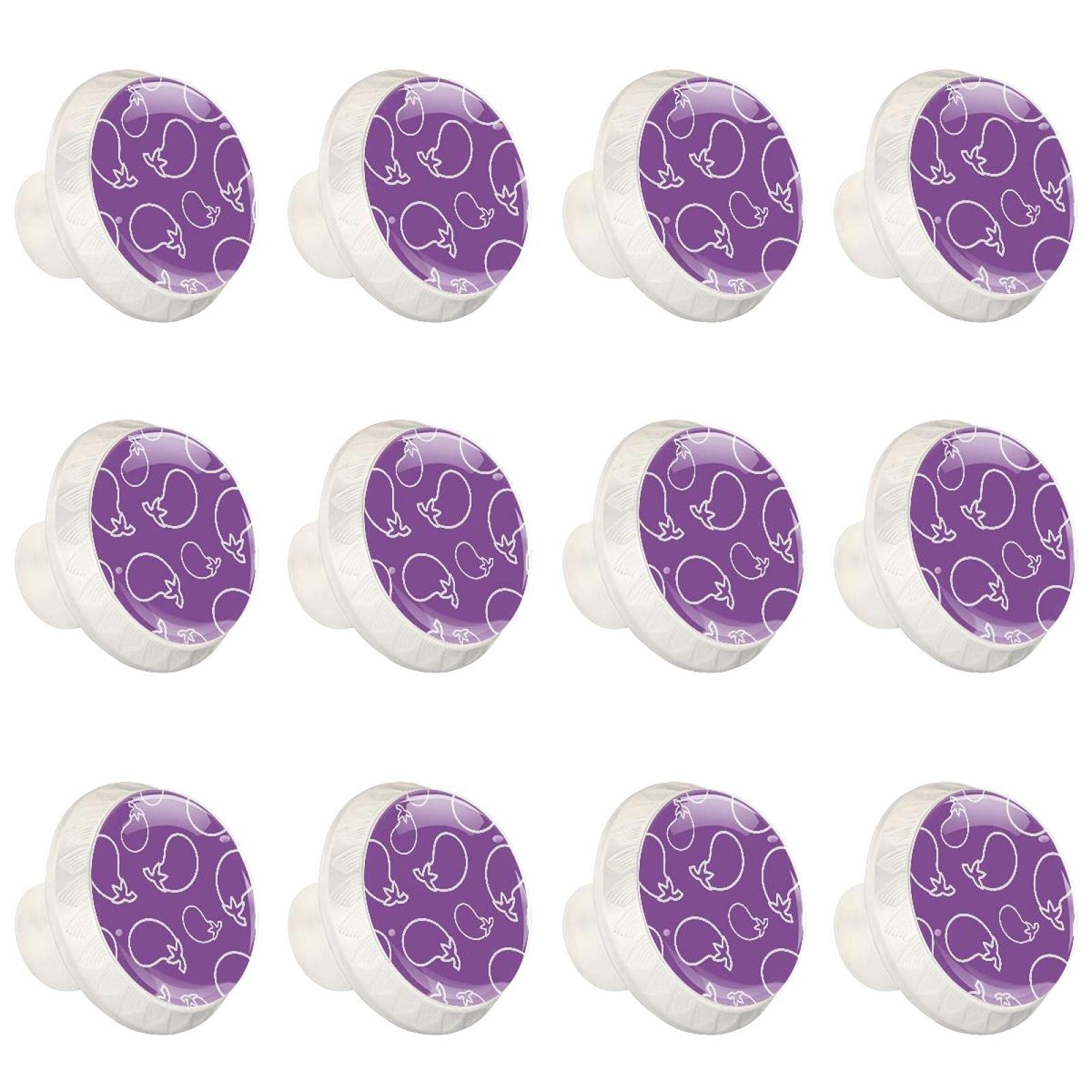 Armoires de cuisine boutons ronds violets pour rénover vos placards