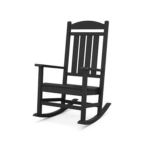 POLYWOOD R100BL Presidential Rocking Chair, Black
