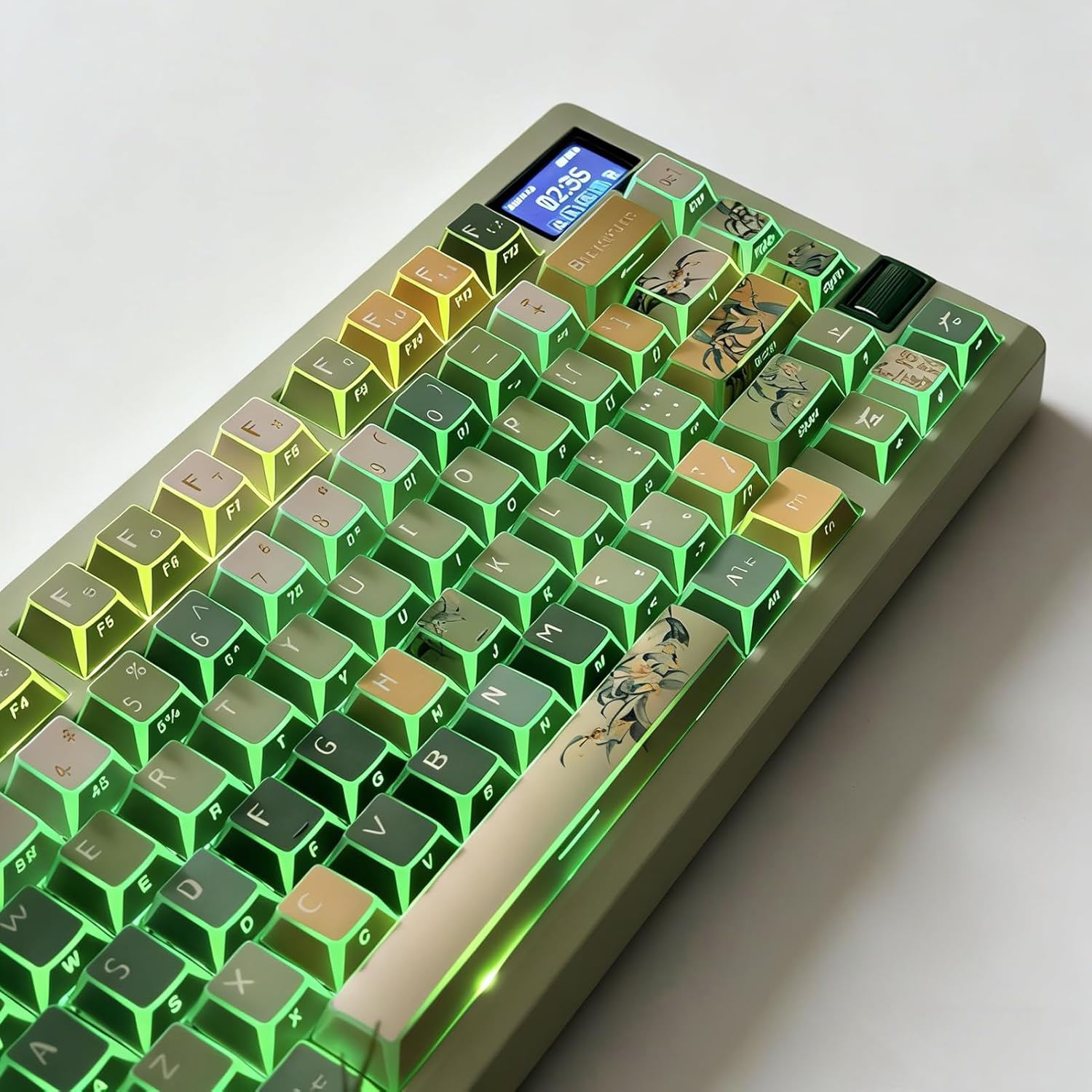 Sumgsn 131 Keys PBT Shine Keycaps Cherry Profile Green Keycaps Set Fit for 61/64/87/104/108 Cherry Mx Switches Mechanical Keyboard