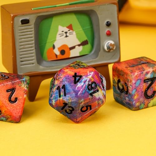 Miniatura 193 de Juego de dados de queso, juego de dados DND poliédricos de resina amarilla para juegos de rol D&D y otros juegos de mesa Dados