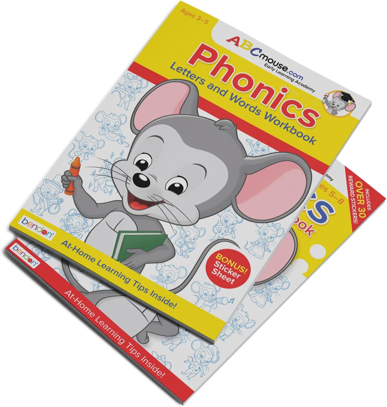 ABCmouse Complete Phonics System Bundle: Crutial Reading Foundations for Young Readers – 2 Interactive Workbooks, Letters and Words, Blends and Digraphs, Level 1+, Pre-K to 2nd Grade, Ages 3-8