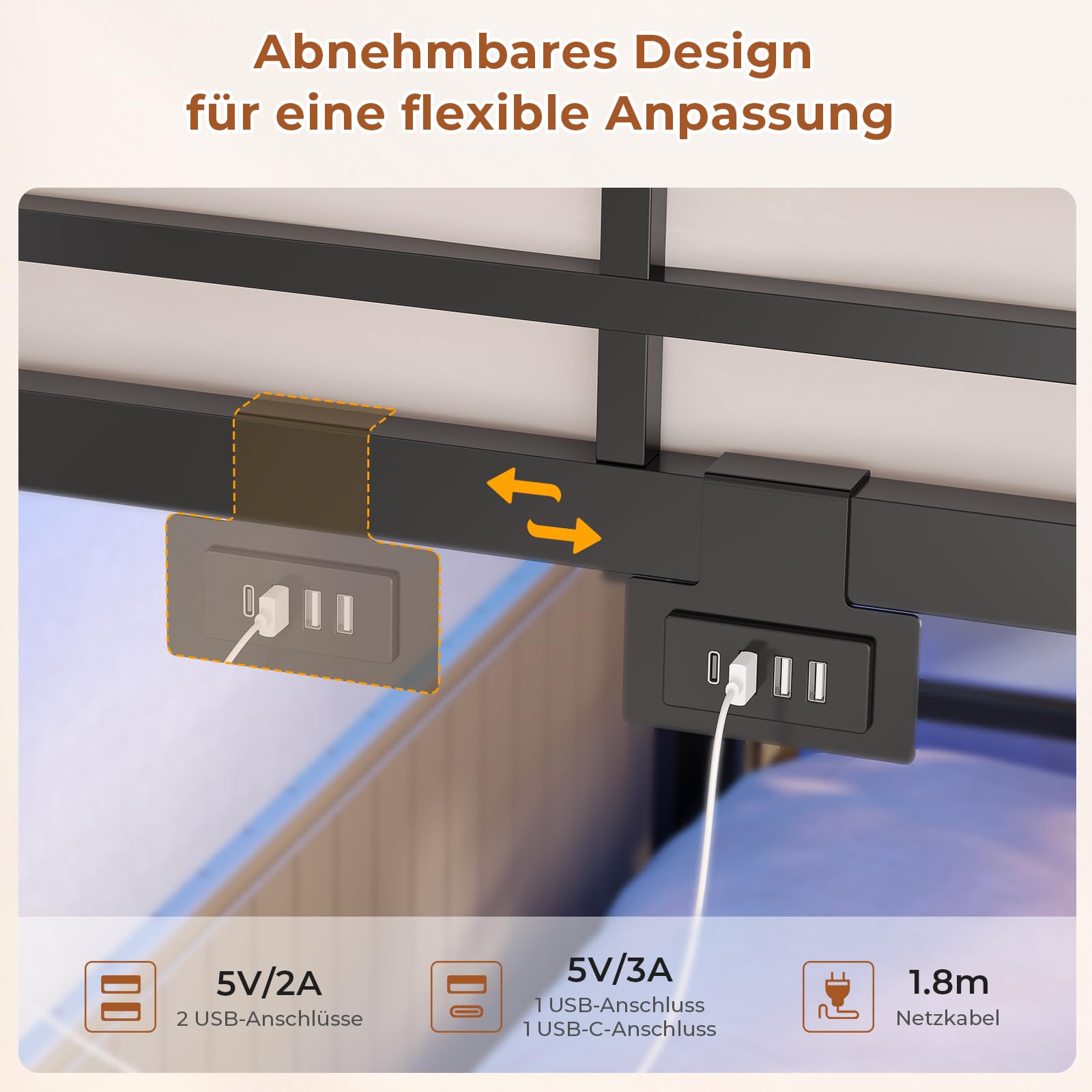 AOGLLATI Lit Superposé Enfant avec Éclairage LED et 4 Ports USB, Lit Mezzanine 2 Places avec 4 Étagères, Tringle, Sac, 3 Tiroirs et 2 Niche en Tissu, Lit Enfant 90x200 en Métal pour Familles Nombreux