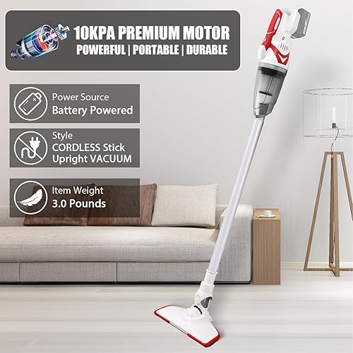 Miniatura 7 de Aspiradora de mano inalámbrica para batería Makita de 18 V, mini aspiradora inalámbrica de 10.5 Kpa, 4 en 1, ligera, para el pelo de las mascotas,